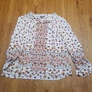 Printed Peasant Top